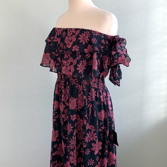 Lulus Love And Blooms Navy Floral Off-the-Shoulder Maxi NWT - Picture 10 of 16